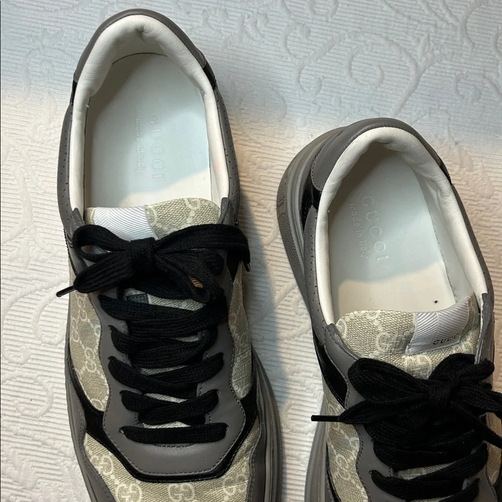 Gucci Men’s GG Supreme Chunky Sneakers. 13. Nearly NEW Black/Gray/Tan Color Way